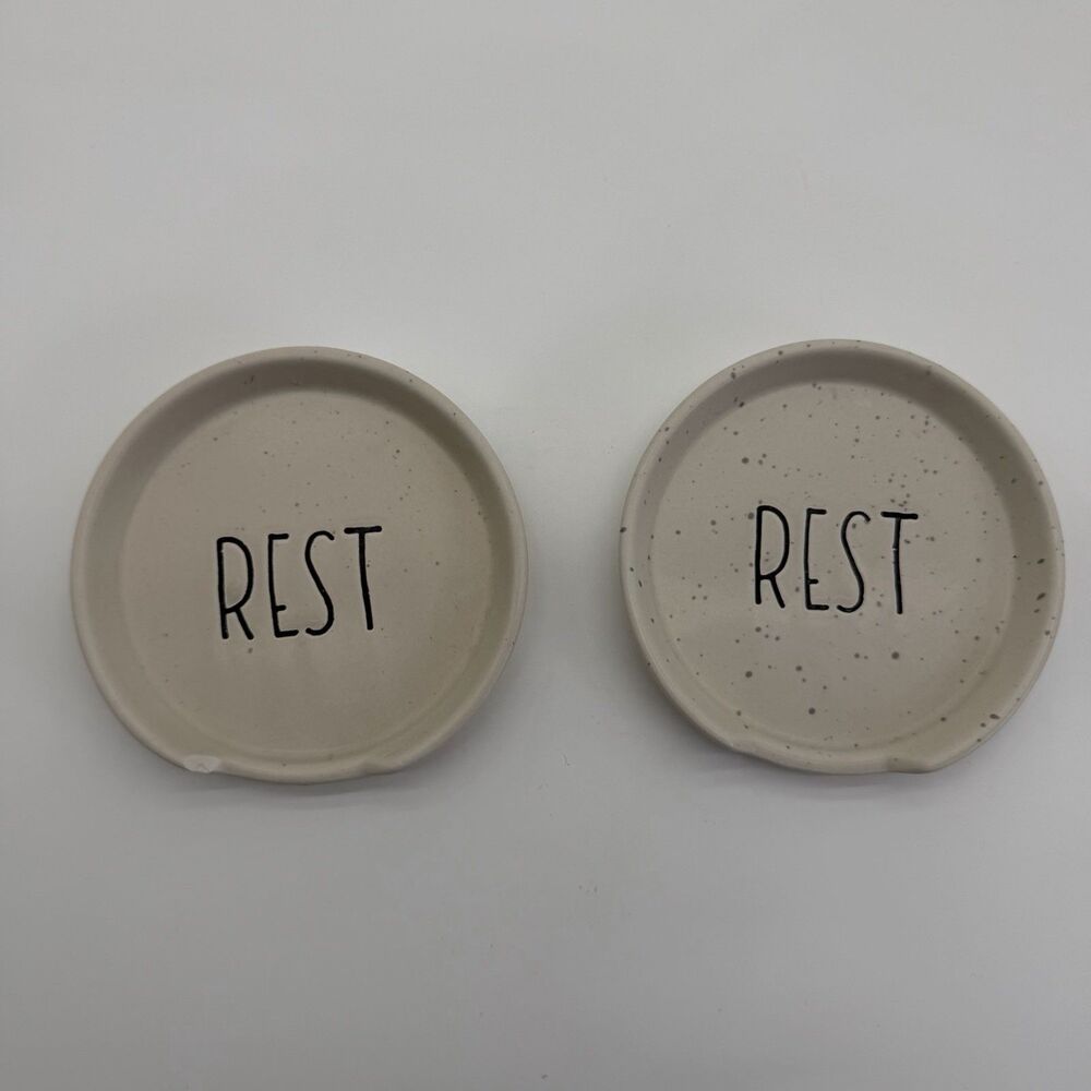 2 - Ceramic Spoon Rest White All Occasions Kitchen Decor